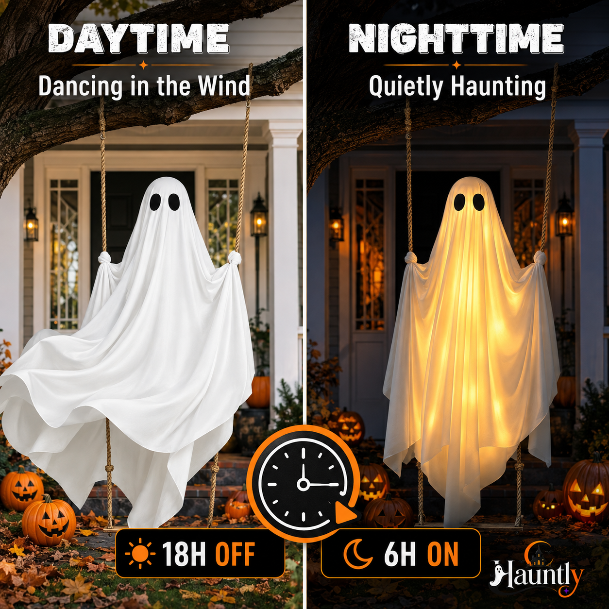Hauntly™ 5FT Glowing Ghost Swing